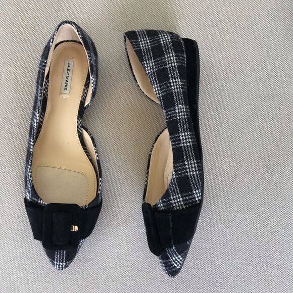 Alex Marie Plaid Black and White Flats - Picture 5 of 6